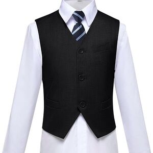 Boys Dress Shirt, Vest and Tie Set l Slim Fit Dress Clothes l Size 10